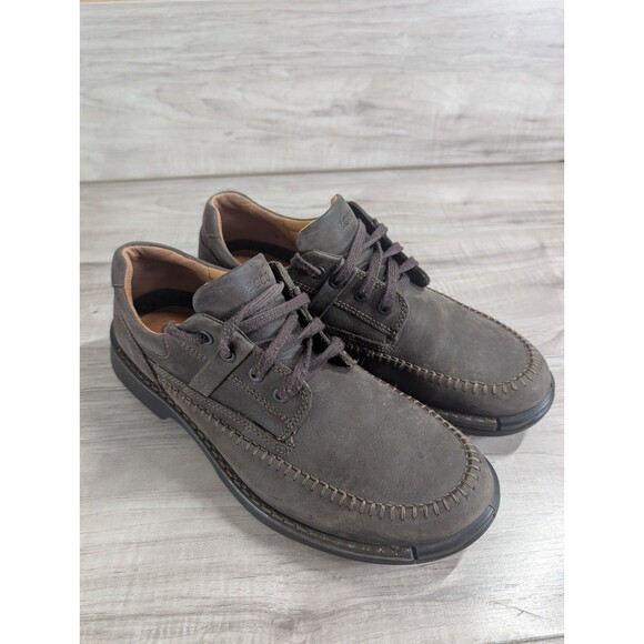 Ecco Fusion II Moc Cocoa Brown Leather Lace Up Mens Shoes Size10 - Picture 4 of 11